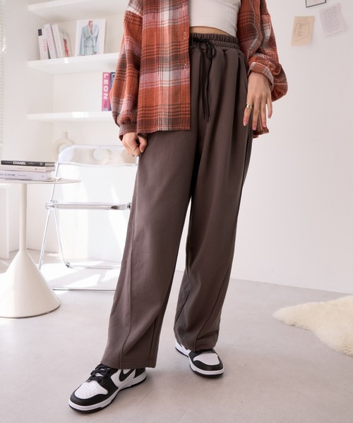 Ada.(エイダ)の「スウェット 切り替え カーブパンツ(スウェットパンツ・レディース・チャコールグレー/ブラック/オートミール・FREE)」の20枚目の写真