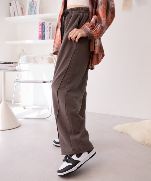 Ada.(エイダ)の「スウェット 切り替え カーブパンツ(スウェットパンツ・レディース・チャコールグレー/ブラック/オートミール・FREE)」の21枚目の写真
