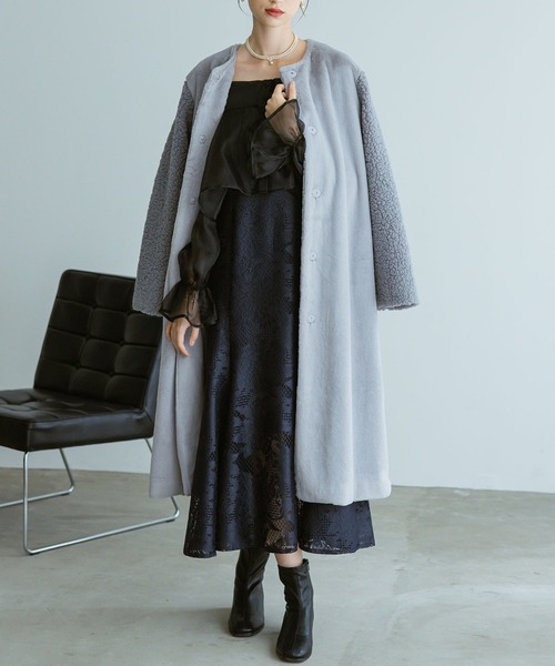 Nr.49レアなシェアードリアルファーコート【おりりさま専用】 リアルファーコート