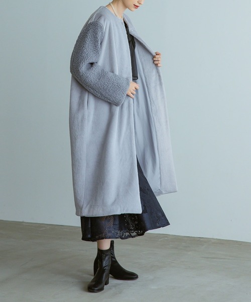 【新品未使用】アンドディア ...&Dear ファー ボアコート グレー M ANGELINA 】ボアコート | valance 福井｜レディース セレクトショップ