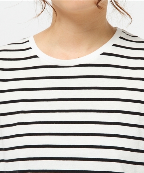 WEGO（ウィゴー）の「WEGO/サイドZIPロングTシャツ（Tシャツ/カットソー・レディース・オフホワイト/ホワイト系その他/ブラック・FREE）」の7枚目の写真