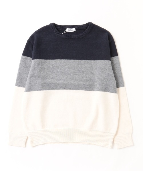 NAVY(ネイビー)の「NAVY もちもち 洗えるニット 3段切り替えプルオーバー(ニット/セーター・レディース・グリーン系/ネイビー/ピンク/イエロー・L/M)」の13枚目の写真