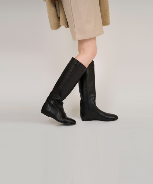 極美品 FABIO RUSCONI レザーロングブーツ 24cm相当 ブラウン FABIO RUSCONI（ファビオルスコーニ） ブーツ 「FABIO RUSCONI