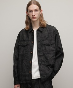 saint laurent paris 14ss コーティングデニムジャケット SAINT LAURENT(サンローラン) 13AW leather sleeve denim jacket