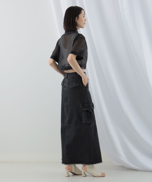 Ray BEAMS(レイビームス)の「Ray BEAMS / デニム カーゴ スカート(デニムスカート・レディース・ブラック/ブルー・0/1)」の5枚目の写真