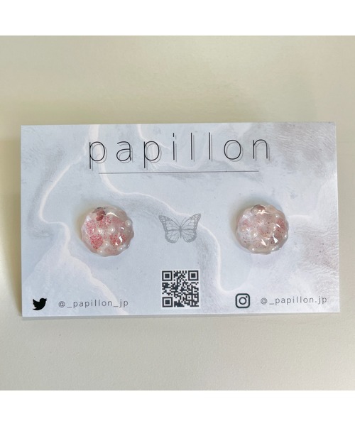 tone（トーン）の「【papillon】天然石パールピアス(MA)（ピアス（両耳用）・レディース・ピンク・FREE）」の2枚目の写真