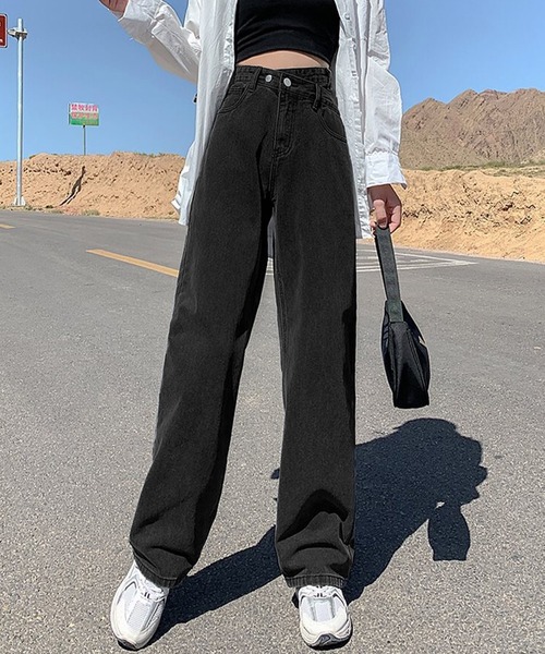 ENLIKE（エンリケ）の「ウエストクロスデザインデニムパンツ（デニム