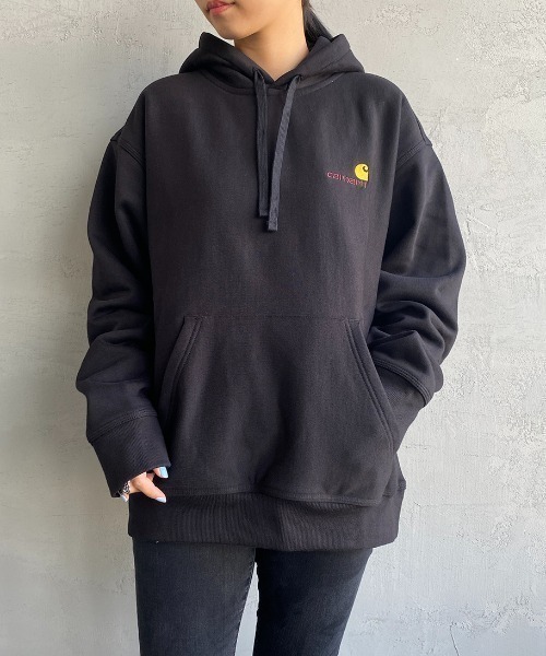 Carhartt WIP（カーハートダブリューアイピー）の「[carhartt WIP/カーハートダブリューアイピー] AMERICAN SCRIPT ワンポイントロゴ刺繍スウェットパーカー（パーカー・レディース・パープル/ブラック/ナチュラル/ライトグレー・XL/S/L/M）」の15枚目の写真