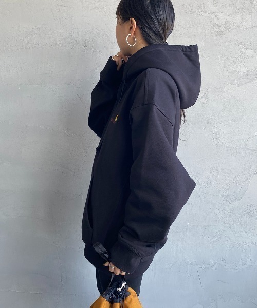 Carhartt WIP（カーハートダブリューアイピー）の「[carhartt WIP/カーハートダブリューアイピー] AMERICAN SCRIPT ワンポイントロゴ刺繍スウェットパーカー（パーカー・レディース・パープル/ブラック/ナチュラル/ライトグレー・XL/S/L/M）」の19枚目の写真
