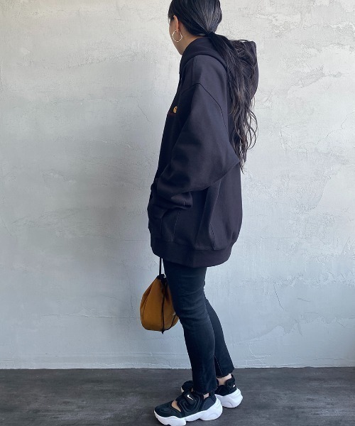 Carhartt WIP（カーハートダブリューアイピー）の「[carhartt WIP/カーハートダブリューアイピー] AMERICAN SCRIPT ワンポイントロゴ刺繍スウェットパーカー（パーカー・レディース・パープル/ブラック/ナチュラル/ライトグレー・XL/S/L/M）」の22枚目の写真
