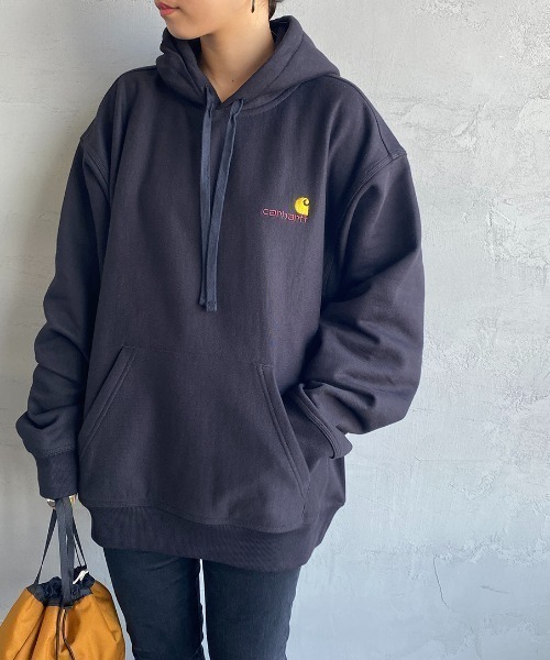 Carhartt WIP（カーハートダブリューアイピー）の「[carhartt WIP/カーハートダブリューアイピー] AMERICAN SCRIPT ワンポイントロゴ刺繍スウェットパーカー（パーカー・レディース・パープル/ブラック/ナチュラル/ライトグレー・XL/S/L/M）」の18枚目の写真