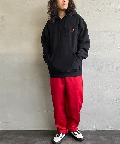 Carhartt WIP（カーハートダブリューアイピー）の「[carhartt WIP/カーハートダブリューアイピー] AMERICAN SCRIPT ワンポイントロゴ刺繍スウェットパーカー（パーカー・レディース・パープル/ブラック/ナチュラル/ライトグレー・XL/S/L/M）」の7枚目の写真