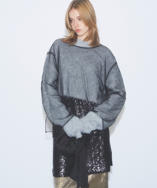 yae(ヤエ)の「Double zip spangle midi skirt/ダブルジップ yae(ヤエ)の「Double zip spangle midi skirt/ダブルジップ