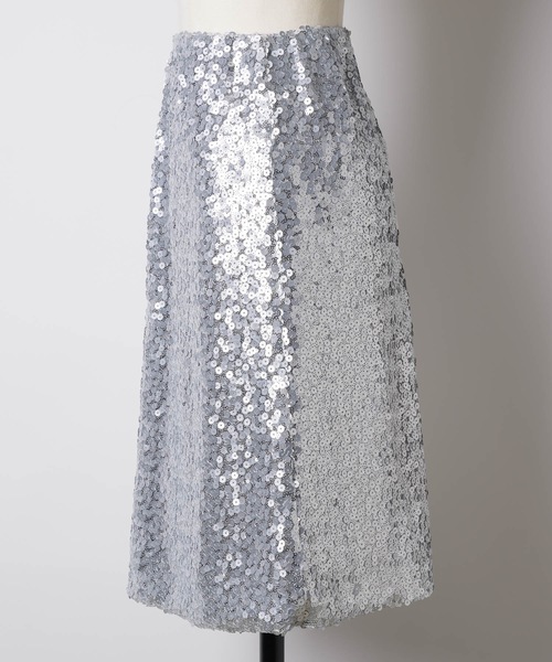 Double zip spangle midi skirt/ダブルジップスパンコール Double zip spangle midi skirt/ダブルジップスパンコール
