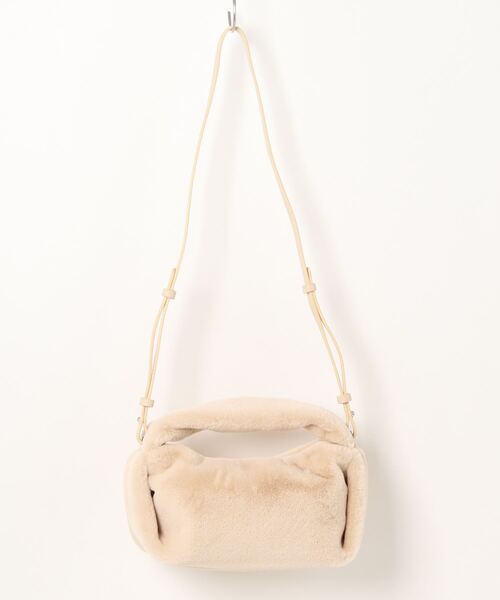 Jines（ジネス）の「フェイクファー・ワンハンドルバッグ（ハンドバッグ・レディース・アイボリー/チャコールグレー・FREE）」の13枚目の写真