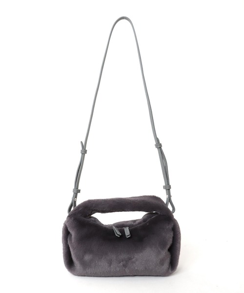 Jines（ジネス）の「フェイクファー・ワンハンドルバッグ（ハンドバッグ・レディース・アイボリー/チャコールグレー・FREE）」の8枚目の写真