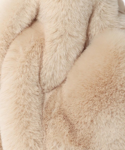 Jines（ジネス）の「フェイクファー・ワンハンドルバッグ（ハンドバッグ・レディース・アイボリー/チャコールグレー・FREE）」の11枚目の写真