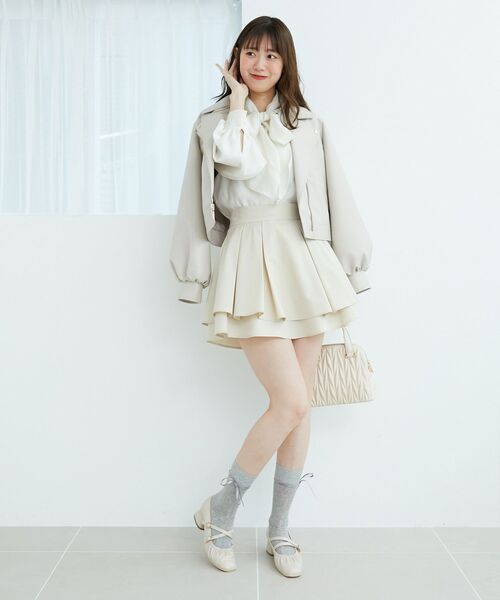 MAJESTIC LEGON(マジェスティックレゴン)の「フレアミニスカパン(スカート・レディース・ブラック/アイボリー/グレー/ベージュ・MEDIUM)」の12枚目の写真