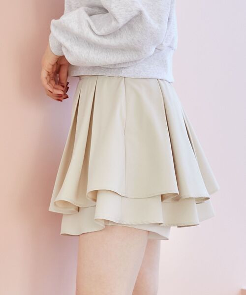 MAJESTIC LEGON(マジェスティックレゴン)の「フレアミニスカパン(スカート・レディース・ブラック/アイボリー/グレー/ベージュ・MEDIUM)」の22枚目の写真