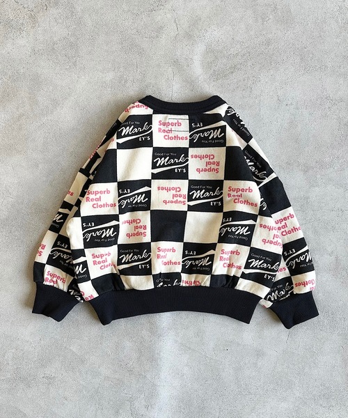 BIG FIELD（ビッグフィールド）の「総柄スウェット（80～150cm）（スウェット・キッズ・カーキ/ネイビー/オフホワイト・95/90/130/80/140/150/100/120/110）」の4枚目の写真