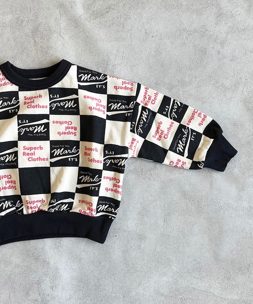 BIG FIELD（ビッグフィールド）の「総柄スウェット（80～150cm）（スウェット・キッズ・カーキ/ネイビー/オフホワイト・95/90/130/80/140/150/100/120/110）」の5枚目の写真