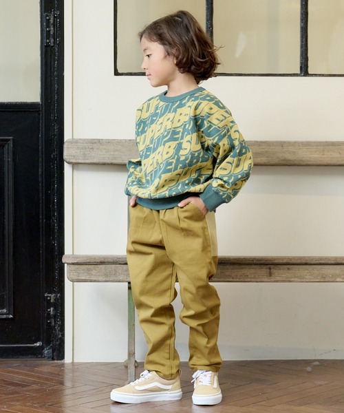 BIG FIELD（ビッグフィールド）の「総柄スウェット（80～150cm）（スウェット・キッズ・カーキ/ネイビー/オフホワイト・95/90/130/80/140/150/100/120/110）」の14枚目の写真