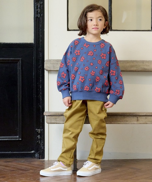 BIG FIELD（ビッグフィールド）の「総柄スウェット（80～150cm）（スウェット・キッズ・カーキ/ネイビー/オフホワイト・95/90/130/80/140/150/100/120/110）」の9枚目の写真