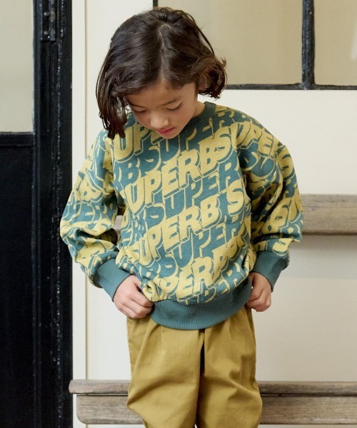 BIG FIELD（ビッグフィールド）の「総柄スウェット（80～150cm）（スウェット・キッズ・カーキ/ネイビー/オフホワイト・95/90/130/80/140/150/100/120/110）」の12枚目の写真