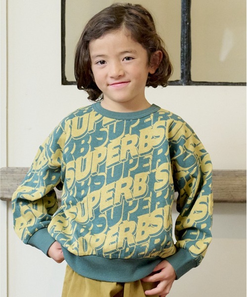 BIG FIELD（ビッグフィールド）の「総柄スウェット（80～150cm）（スウェット・キッズ・カーキ/ネイビー/オフホワイト・95/90/130/80/140/150/100/120/110）」の11枚目の写真