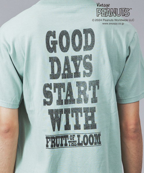 FRUIT OF THE LOOM(フルーツオブザルーム)の「【FRUIT OF THE LOOM/フルーツオブザルーム】ヴィンテージスヌーピー半袖Tシャツシリーズ(Tシャツ/カットソー・メンズ・ブラック/サックスブルー/アイボリー/イエロー・L/S/M)」の9枚目の写真