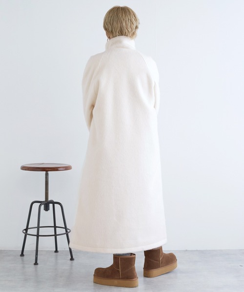 w closet（ダブルクローゼット）の「スタンドカラーダッフルコート（ダッフルコート・レディース・アイボリー/チャコールグレー/ブラック・FREE）」の19枚目の写真