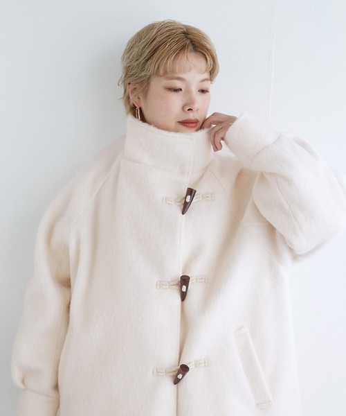 w closet（ダブルクローゼット）の「スタンドカラーダッフルコート（ダッフルコート・レディース・アイボリー/チャコールグレー/ブラック・FREE）」の20枚目の写真