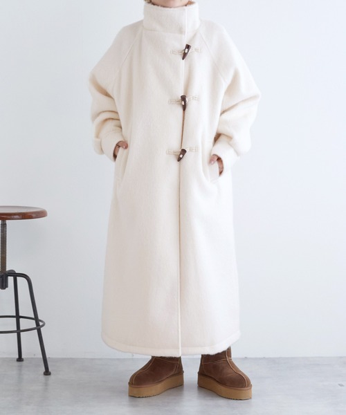 w closet（ダブルクローゼット）の「スタンドカラーダッフルコート（ダッフルコート・レディース・アイボリー/チャコールグレー/ブラック・FREE）」の22枚目の写真