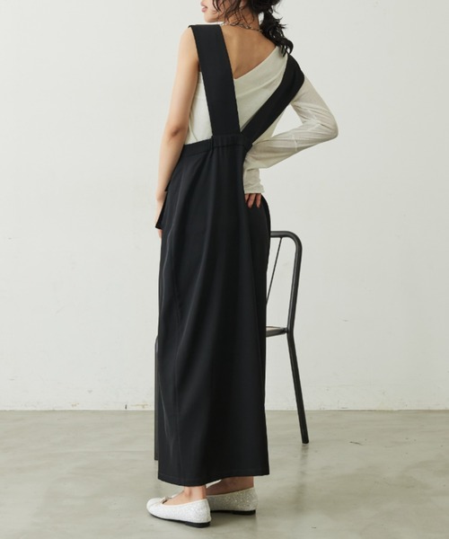 Aunt Marie's（アントマリーズ）の「アウトポケットジャンスカ（ジャンパースカート・レディース・モカ/ブラック・FREE）」の2枚目の写真