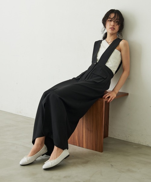 Aunt Marie's（アントマリーズ）の「アウトポケットジャンスカ（ジャンパースカート・レディース・モカ/ブラック・FREE）」の8枚目の写真