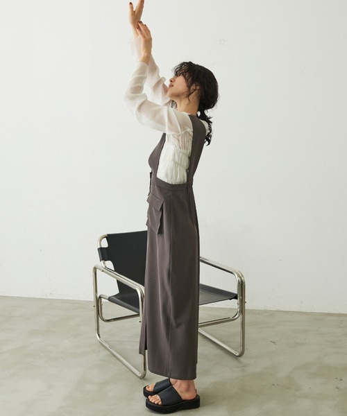 Aunt Marie's（アントマリーズ）の「アウトポケットジャンスカ（ジャンパースカート・レディース・モカ/ブラック・FREE）」の22枚目の写真