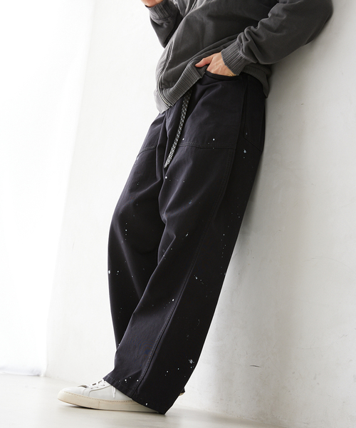JOURNAL STANDARD relume（ジャーナルスタンダード　レリューム）の「【TEST / テスト】別注 ワイドベイカーパンツ（その他パンツ・メンズ・ベージュ/ブラック・MEDIUM/LARGE）」の7枚目の写真