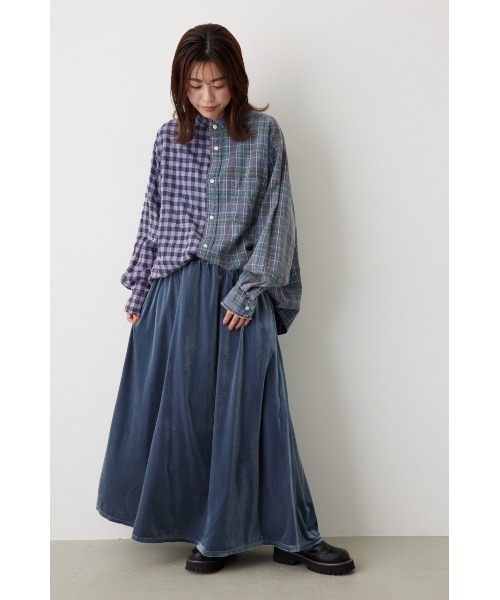 RODEO CROWNS WIDE BOWL（ロデオクラウンズワイドボウル）の「リラックスベロアスカート（スカート・レディース・イエロー/ライトベージュ/ネイビー/サックスブルー・FREE）」の11枚目の写真