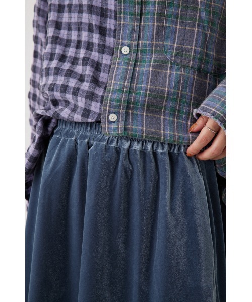 RODEO CROWNS WIDE BOWL（ロデオクラウンズワイドボウル）の「リラックスベロアスカート（スカート・レディース・イエロー/ライトベージュ/ネイビー/サックスブルー・FREE）」の14枚目の写真