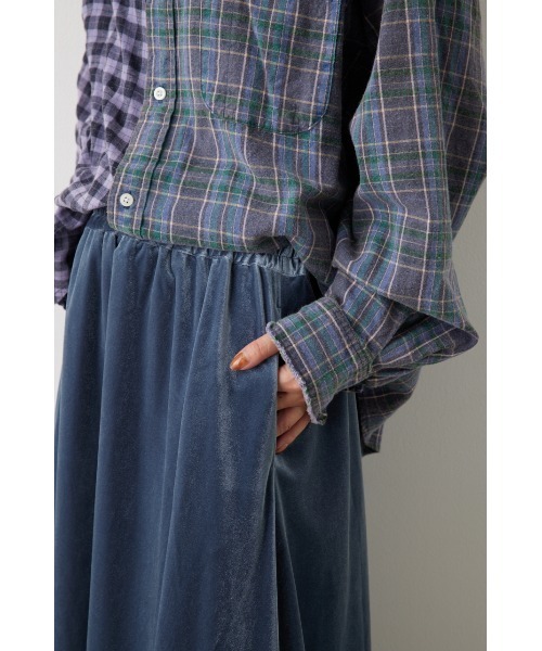 RODEO CROWNS WIDE BOWL（ロデオクラウンズワイドボウル）の「リラックスベロアスカート（スカート・レディース・イエロー/ライトベージュ/ネイビー/サックスブルー・FREE）」の15枚目の写真