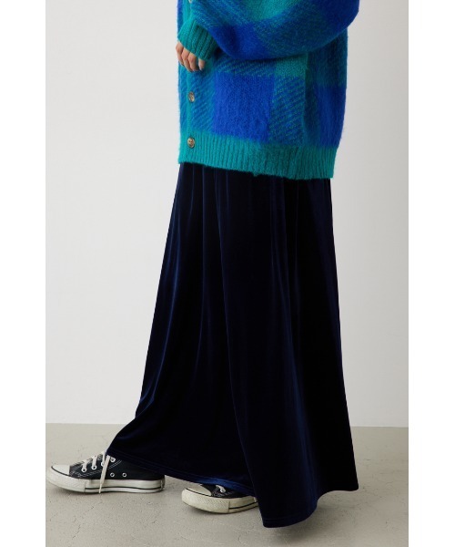 RODEO CROWNS WIDE BOWL（ロデオクラウンズワイドボウル）の「リラックスベロアスカート（スカート・レディース・イエロー/ライトベージュ/ネイビー/サックスブルー・FREE）」の5枚目の写真