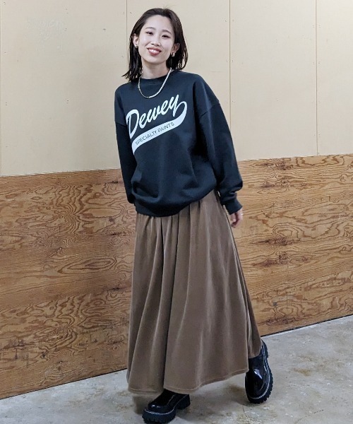 RODEO CROWNS WIDE BOWL（ロデオクラウンズワイドボウル）の「リラックスベロアスカート（スカート・レディース・イエロー/ライトベージュ/ネイビー/サックスブルー・FREE）」の19枚目の写真