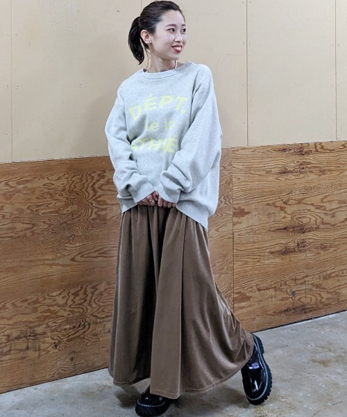 RODEO CROWNS WIDE BOWL（ロデオクラウンズワイドボウル）の「リラックスベロアスカート（スカート・レディース・イエロー/ライトベージュ/ネイビー/サックスブルー・FREE）」の20枚目の写真