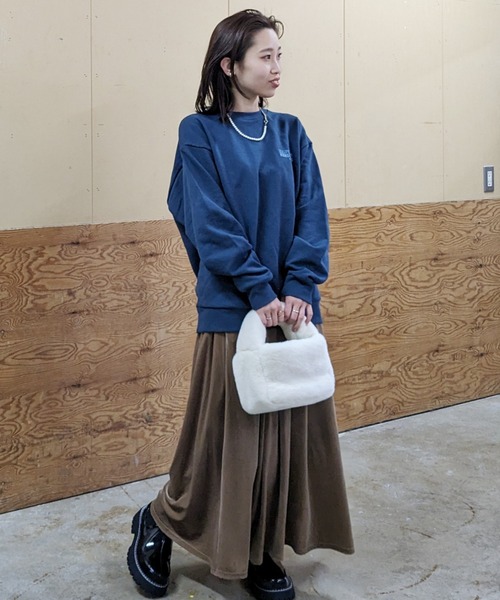 RODEO CROWNS WIDE BOWL（ロデオクラウンズワイドボウル）の「リラックスベロアスカート（スカート・レディース・イエロー/ライトベージュ/ネイビー/サックスブルー・FREE）」の22枚目の写真