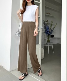さらさらイージーワイドリブパンツ