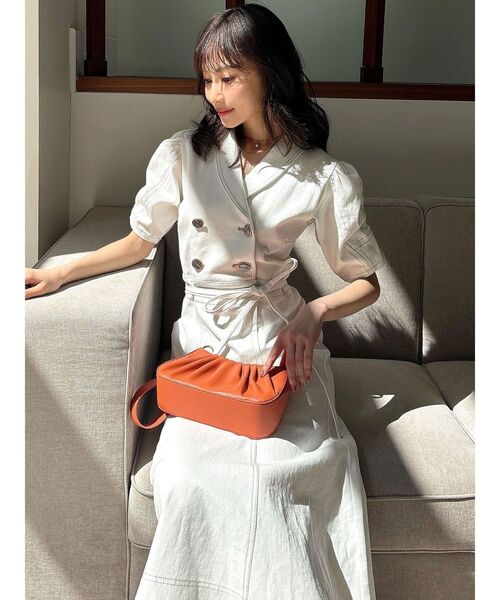 RESEXXY（リゼクシー）の「ギャザーデザインマーメイドワンピース（ワンピース・レディース・ブラック/インディゴブルー/ホワイト・SMALL/MEDIUM）」の7枚目の写真