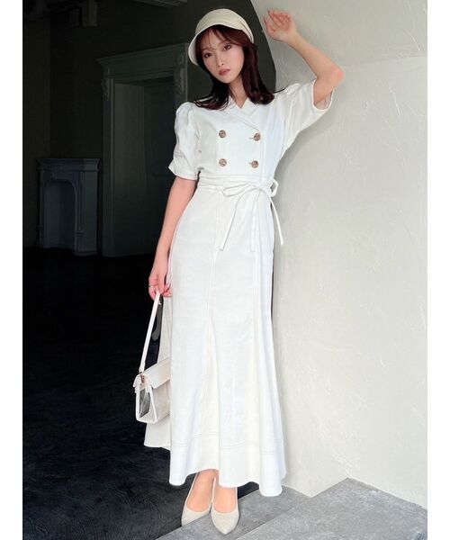 RESEXXY（リゼクシー）の「ギャザーデザインマーメイドワンピース（ワンピース・レディース・ブラック/インディゴブルー/ホワイト・SMALL/MEDIUM）」の11枚目の写真