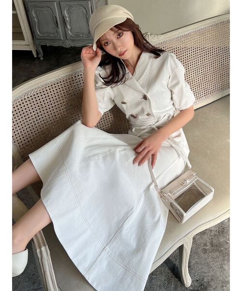 RESEXXY（リゼクシー）の「ギャザーデザインマーメイドワンピース（ワンピース・レディース・ブラック/インディゴブルー/ホワイト・SMALL/MEDIUM）」の16枚目の写真