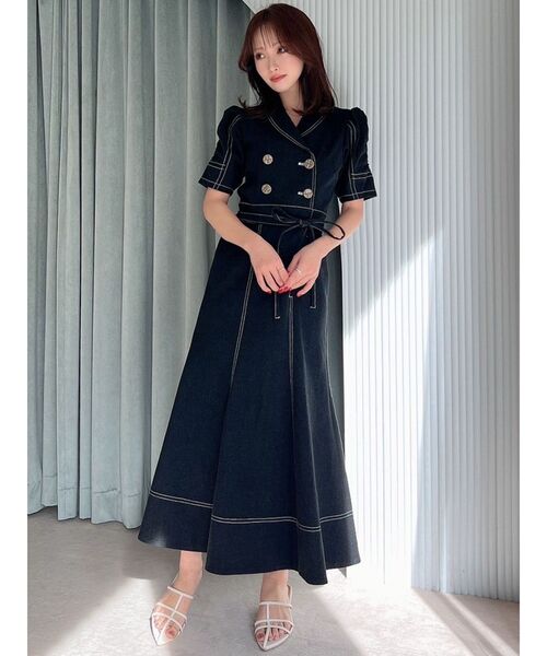 RESEXXY（リゼクシー）の「ギャザーデザインマーメイドワンピース（ワンピース・レディース・ブラック/インディゴブルー/ホワイト・SMALL/MEDIUM）」の21枚目の写真