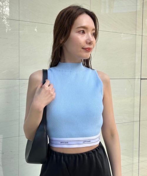 FRAY I.D(フレイアイディー)の「【pierre cardin】ハイネックニットタンク(ニット/セーター・レディース・ライトブルー/その他/ブラック/ホワイト・FREE)」の3枚目の写真